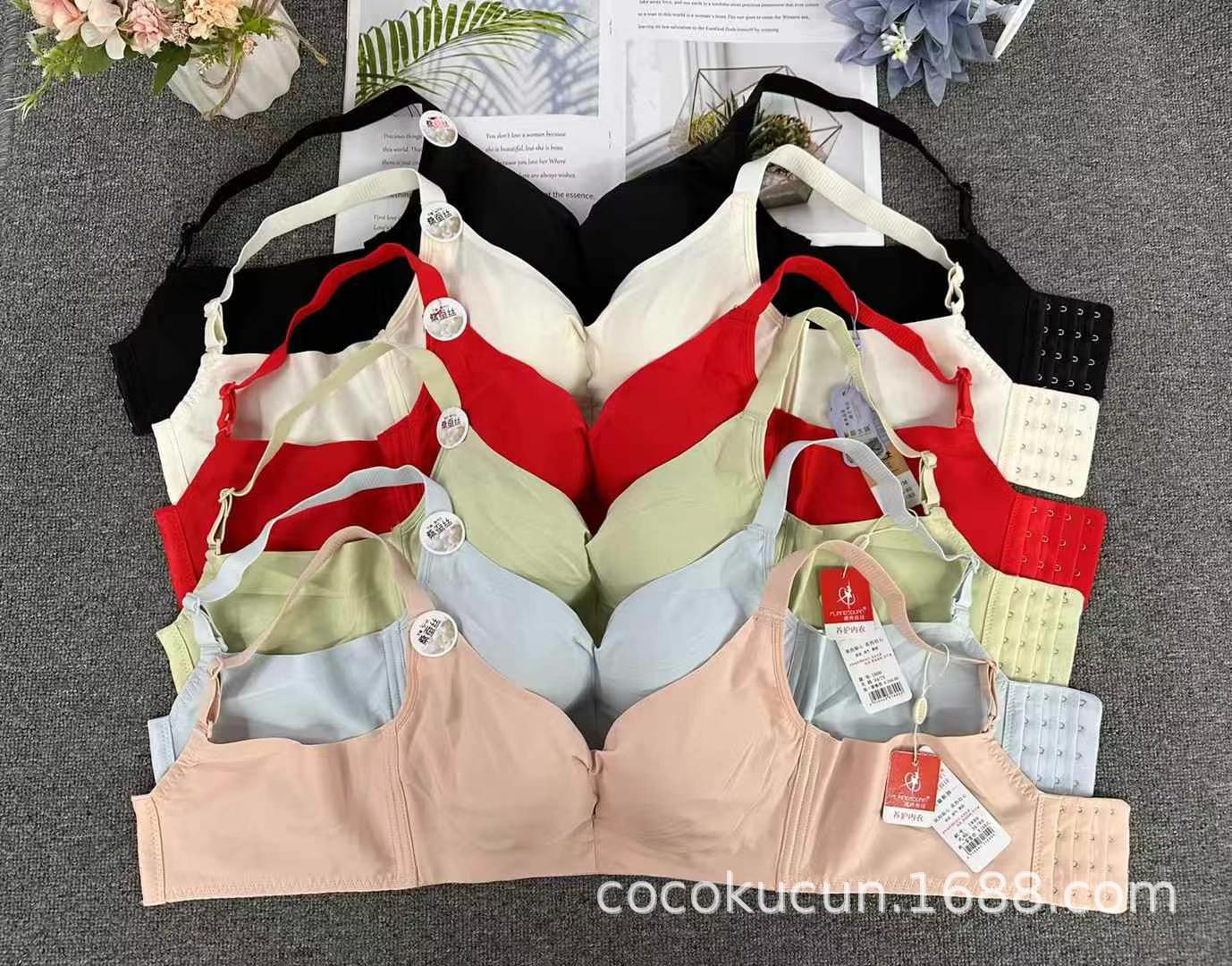 Filipinas Malasia ropa interior brillante sexy sin bucle de acero sujetador de pecho contra caída sujetador al por mayor