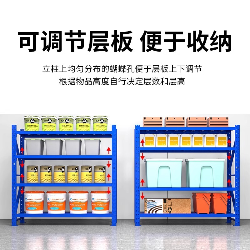 1.8メートルの白い倉庫棚倉庫家庭用鉄棚三層棚多層地下室雑物棚|undefined