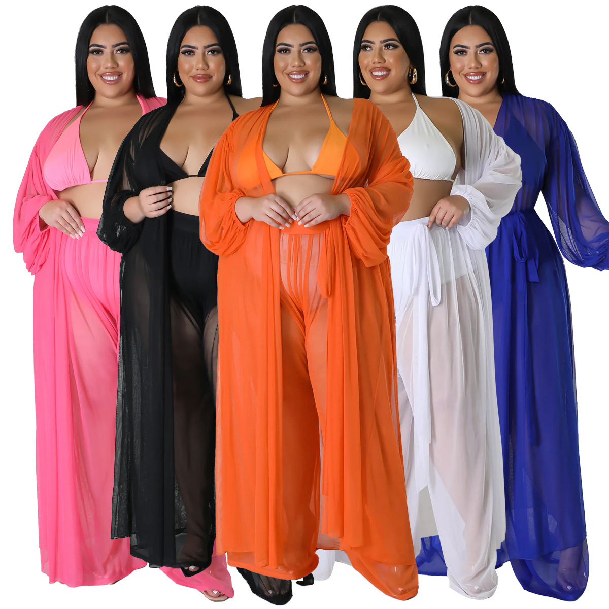Damesæt buksesæt til plus size med flagermusærmer elegant_voghion.com