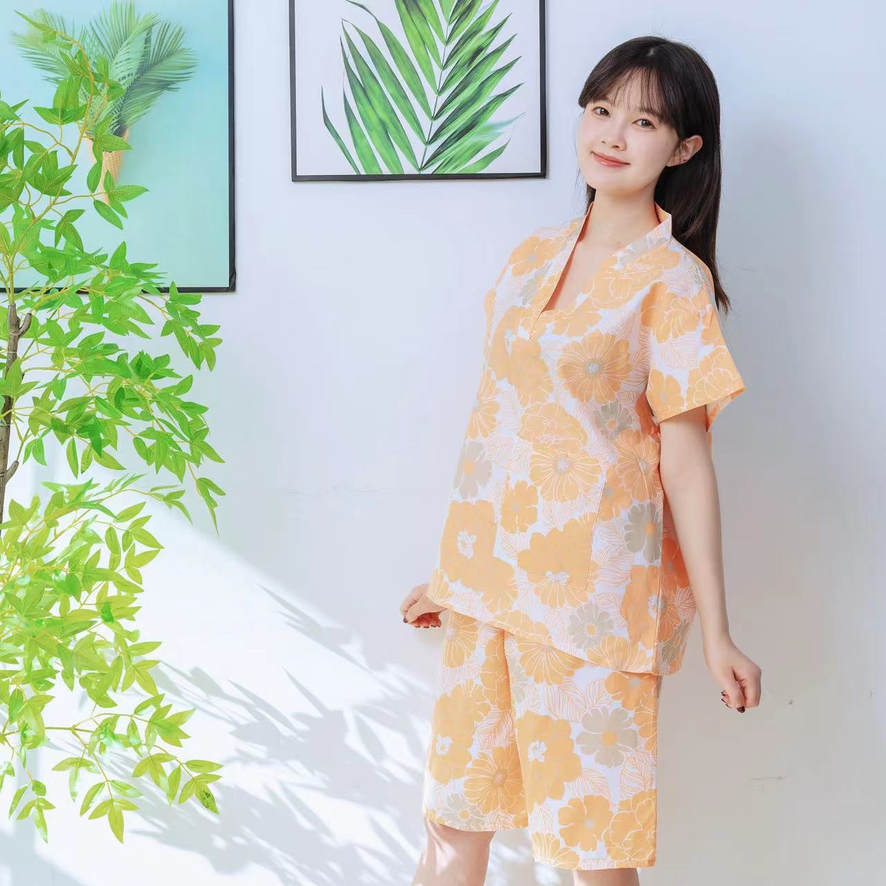 일회용 목욕 옷 달콤한 옷 사우나 옷 목욕 가운 스파 발 발 치료 마사지 목욕 뷰티 여성의 짧은 소매 반바지