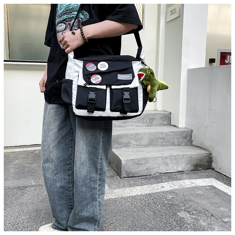 Korean ins fashion single-shoulder crossbody bag, trendy brand color sports bag, middle and high school schoolbag, college student class backpack undefined