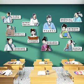 班级教室布置装饰小学文化建设背景墙古风励志名人名言古诗词贴纸