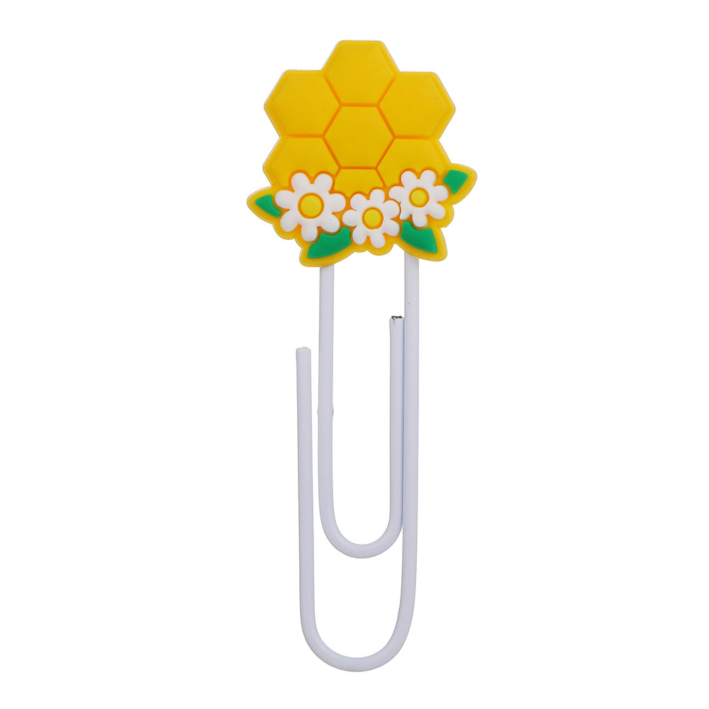 Cartoon Pattern Cute Bee Cartoon Sun Flower Pvc Soft Glue Epoxy Clip Bookmark