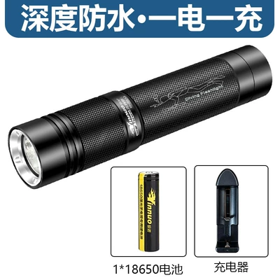 Deep waterproof flashlight strong light long-range super bright professional outdoor long endurance sea rechargeable led diving (UV fənərlər) - xp-1001-one-electricity-and-one-charge