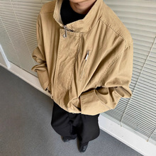 巴恩风帆布工装外套男春季美式cleanfit潮牌复古宽松廓形立领夹克