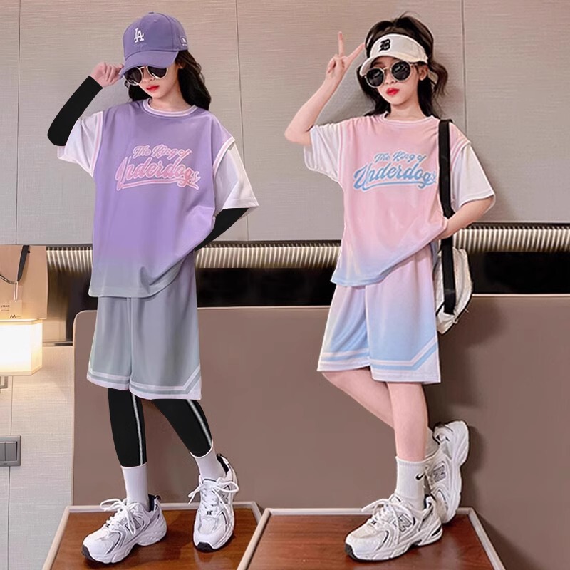 Boys Summer Quick-Drying Suit Basketball Uniform 2025 New Boys Summer Short-Sleeved Style Kidsren's Sports Jersey