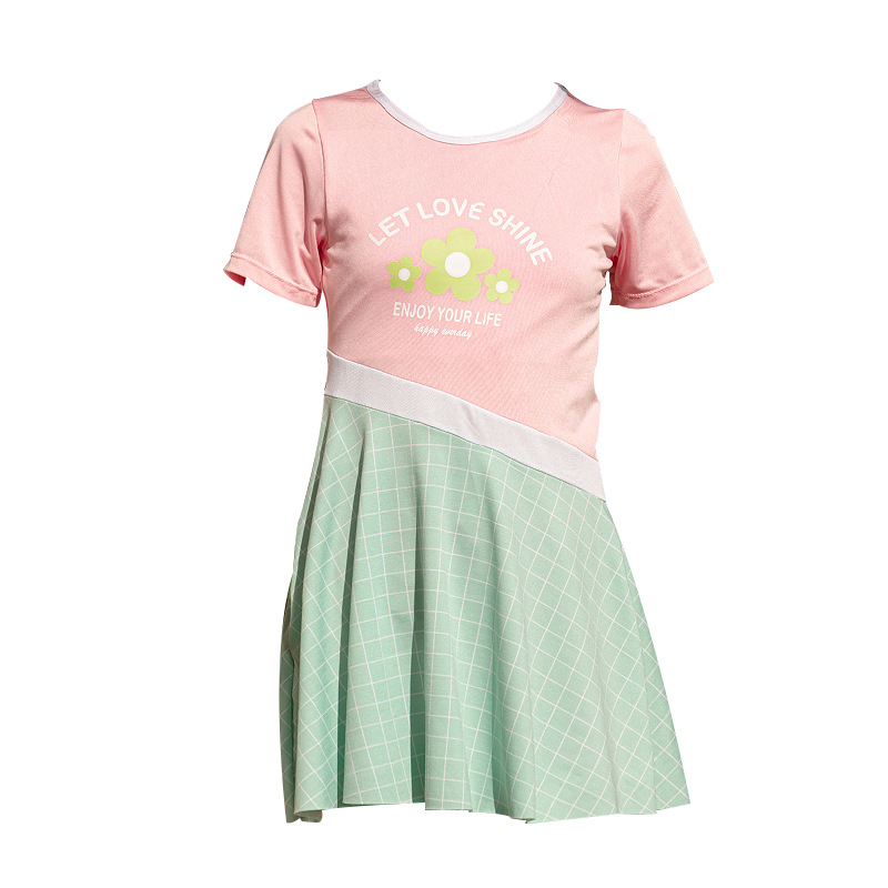 Traje de baño de una pieza para niños, traje de baño de entrenamiento profesional para niñas, estudiantes de secundaria, traje de baño conservador con almohadilla para el pecho para niñas