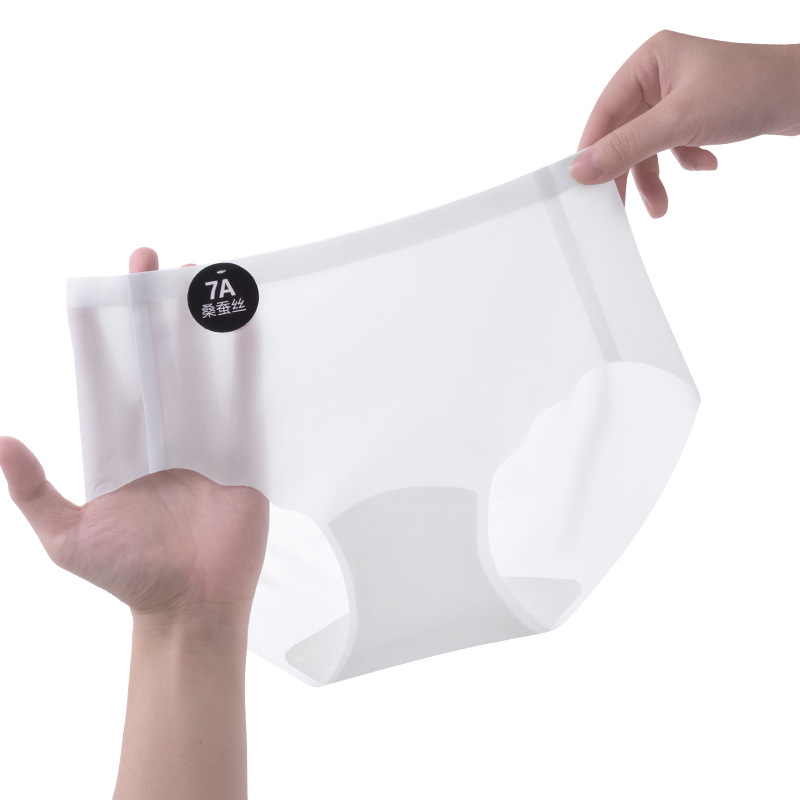 2024 nueva ropa interior sin costuras de seda de hielo de verano para niñas estilo delgado de secado rápido y sensación fresca 7A calzoncillos de seda de morera para mujer