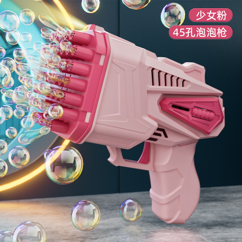 バブルマシンのネットレッドの爆発的な子供はバブルガンのガトリング発光を持ってバブルマシンの卸売りを吹いておもちゃを並べます。|undefined