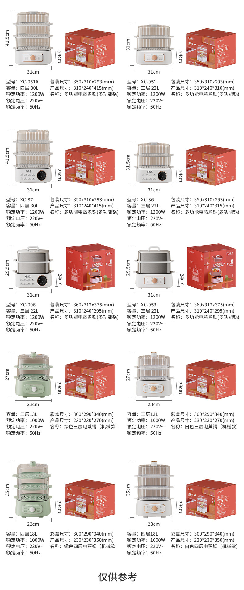 扬子电蒸锅 自动断电家用一体多功能电蒸锅 多层蒸笼不锈钢蒸锅详情1