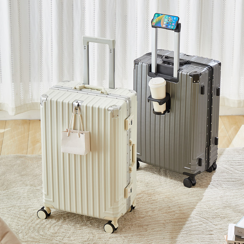 Customized Export Suitcase Light Sound Universal Wheel Suitcase Password Lock 28inch Large Capacity Aluminum Frame Trolley Case Wholesale