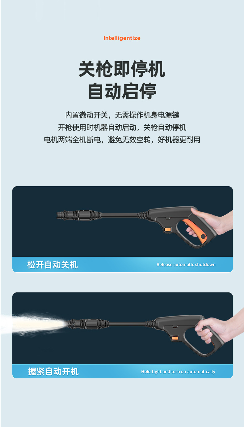 Factory Direct Sales Car Washing Machine Artifact Household 220V High-pressure Water Pump High-power Car Brush Water Gun Powerful Floor Washing Gun Steam