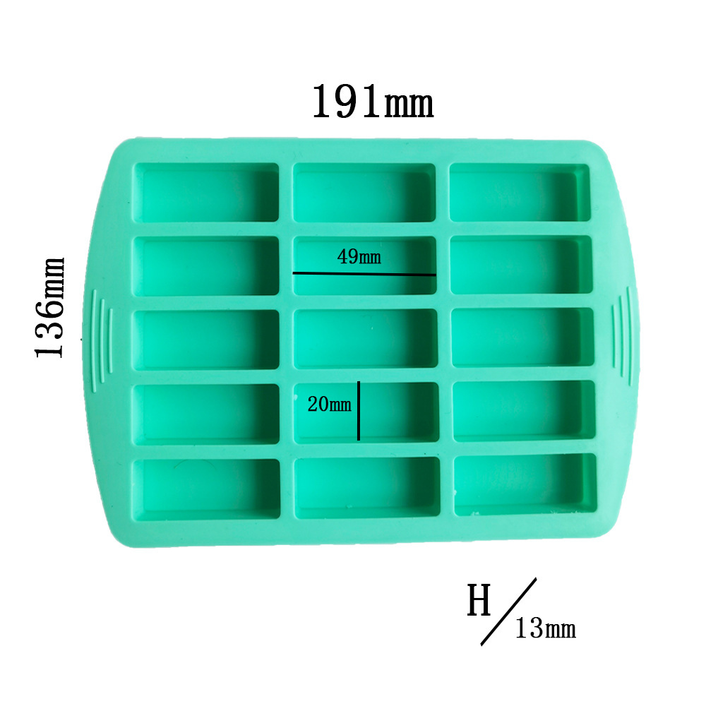 15 líneas largas pequeñas 188 molde de silicona pastel helado pudín molde de postre jabón utensilios