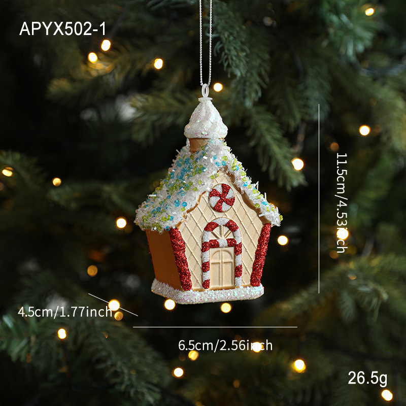 新しいゴールデンレッドゴールデン粘着粉末プラスチックペンダントマットグレーパウダー漫画ペンダントクリスマスツリーウィンドウ装飾|undefined