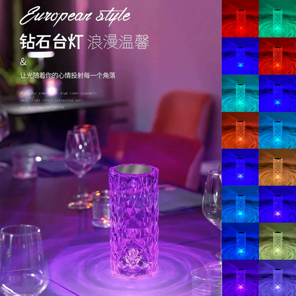 Nordic Gatsby Роза лампа спальня светодиодная атмосферная лампа бар свет и теневая лампа Алмазный кристалл маленькая настольная лампа ночник