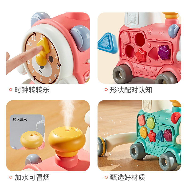 Nuevos productos transfronterizos juguetes de caminantes infantiles multifuncionales tren pequeño carro de mano juguetes recién nacidos para aprender a caminar