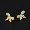 Earrings with bow from pearl, fashionable silver needle, simple and elegant design, silver 925 sample