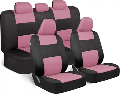 Universal seat cover — Russia, Mexico, Cross-Border E-Commerce - pink-and-black-9-piece-set-five-seats