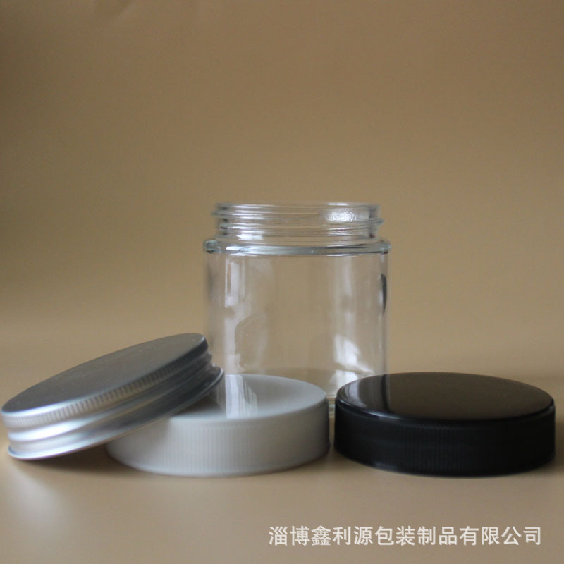 食品瓶蜡烛杯储物罐干果坚果存放瓶可配盖100ml化妆品透明玻璃罐