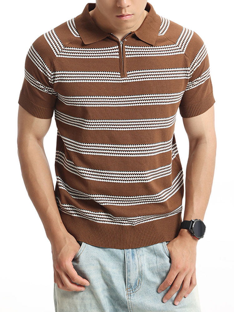 Hielo para hombres Old Money Style Polo de punto de manga corta de verano de negocios Casual Paul camiseta de hombre