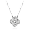 Platinum necklace, four-leaf clover