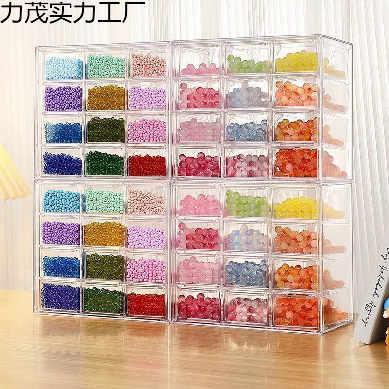 Beaded bracelet handmade, storage box, beads, transparent storage system
