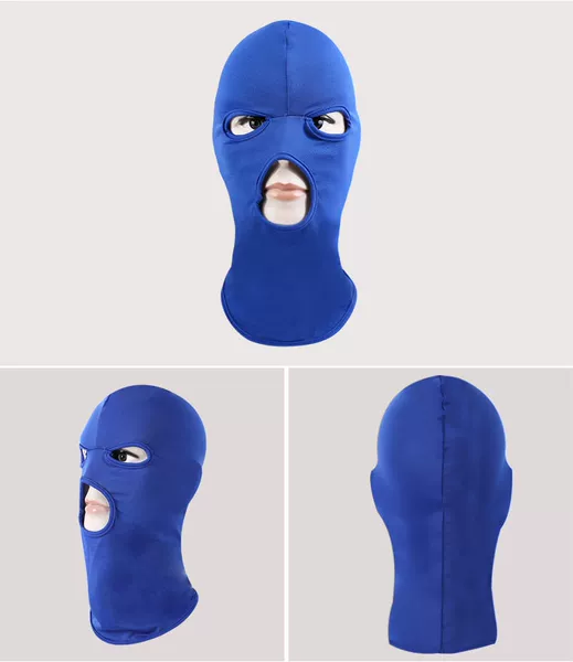 Three-hole hood [Treasure Blue-Milk Silk]