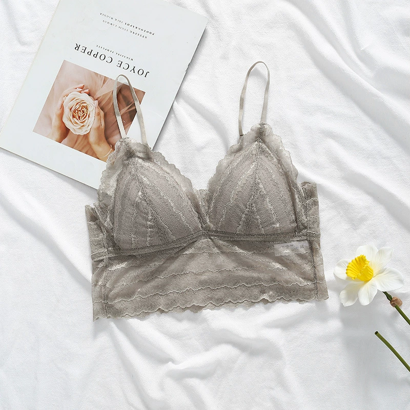 悦晓 Silk lace sexy bra top, thin wireless bra, underwear