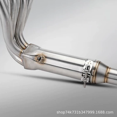modification, front section stainless – Motorcycle exhaust pipe