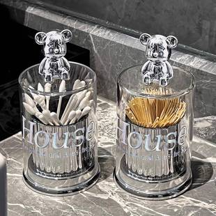 Toothpick Box Accessible Luxury Home 2024 New Living Room Toothpick Tube Dental Floss Box Cotton Swab Box Toothpick Jar