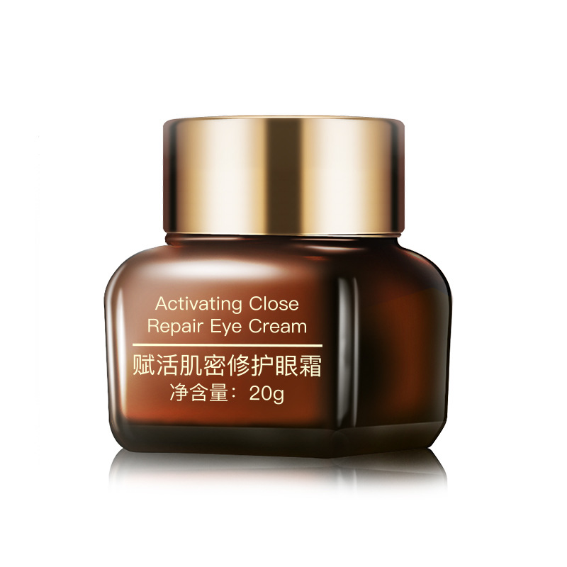 Hangsu pequeña botella marrón crema de ojos al por mayor productos genuinos crema productos para el cuidado de la piel gabinete de ojos especiales reafirmante se desvanecen líneas finas fabricante de elevación