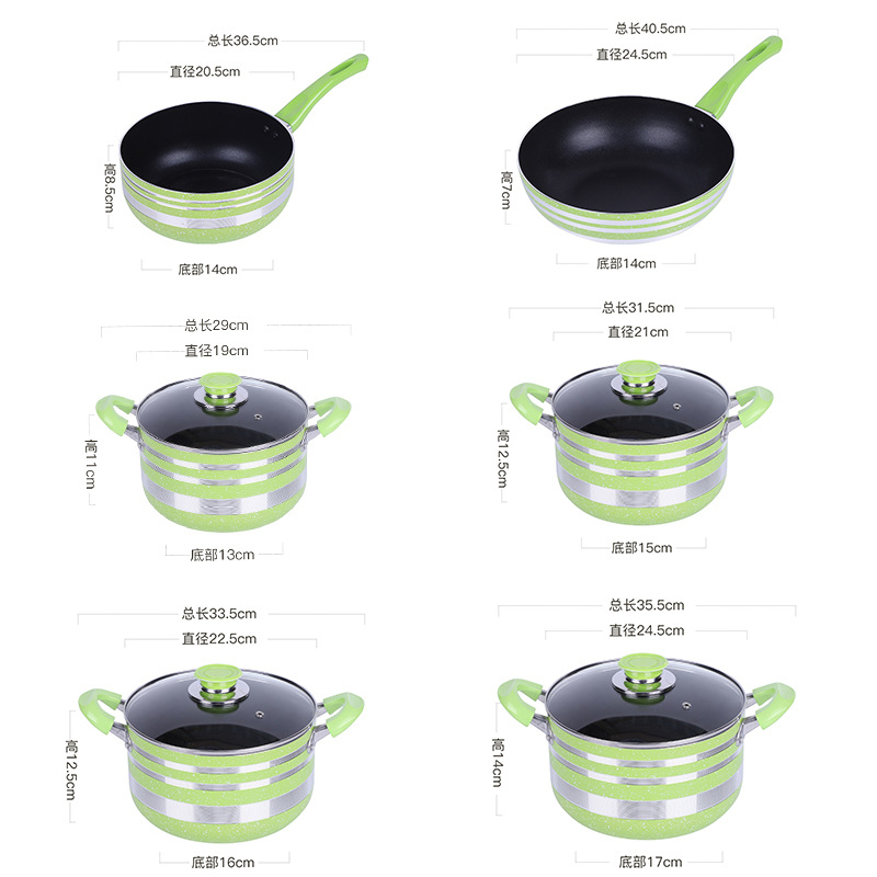 Set de seis piezas de paneles caseros antiadherente paneles de aluminio regalo de reunión anual al por mayor multifuncional caja de regalo de aluminio de aluminio