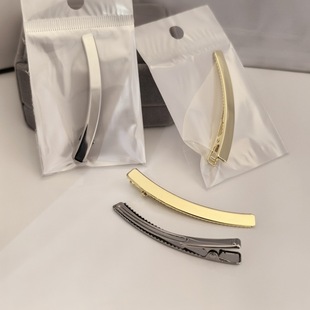Guangdong-Made 6cm Thin Curved Duckbill Clip with Electroplated Color-Preserving Embroidery Crochet Song Brocade High-End Hair Accessory DIY Base Clip