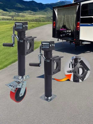 Hand-Cranked Trailer 0kg Top-Mounted Rv Parking Leg Support Lift Balance Bracket Guide Wheel (Car jack)