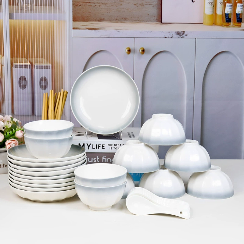 Ceramic Soup Bowl Set, simple elegant design, assorted pieces (ceramic tableware)