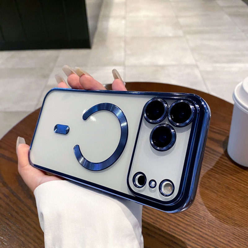 适用iPhone17PROMAX手机壳电镀磁吸带镜头膜苹果17Air透明防摔套|undefined