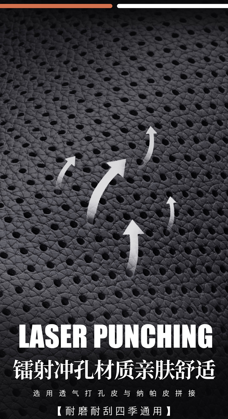 New Model of Foreign Trade All-Season Universal Full Leather Wear-Resistant Five-Seater Car Interior Seat Cushion and Seat Cover with Bone Pattern