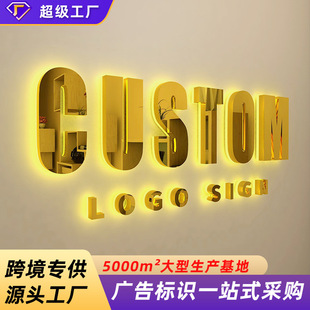 Foreign trade Amazon outdoor billboard company door head LED creative back light-emitting advertising door sign light-emitting characters
