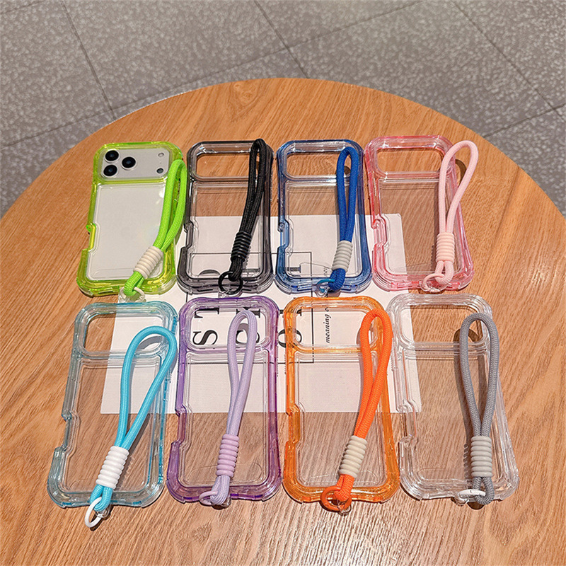 Suitable for Apple iPhone 17 Phone Case 16Promax Lanyard Ins Japanese and Korean Style Three-In-One Air Cushion Jelly Case