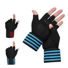 男女戶外運動騎行冰絲半指手套防滑舉重瑜伽訓練護腕護手套成