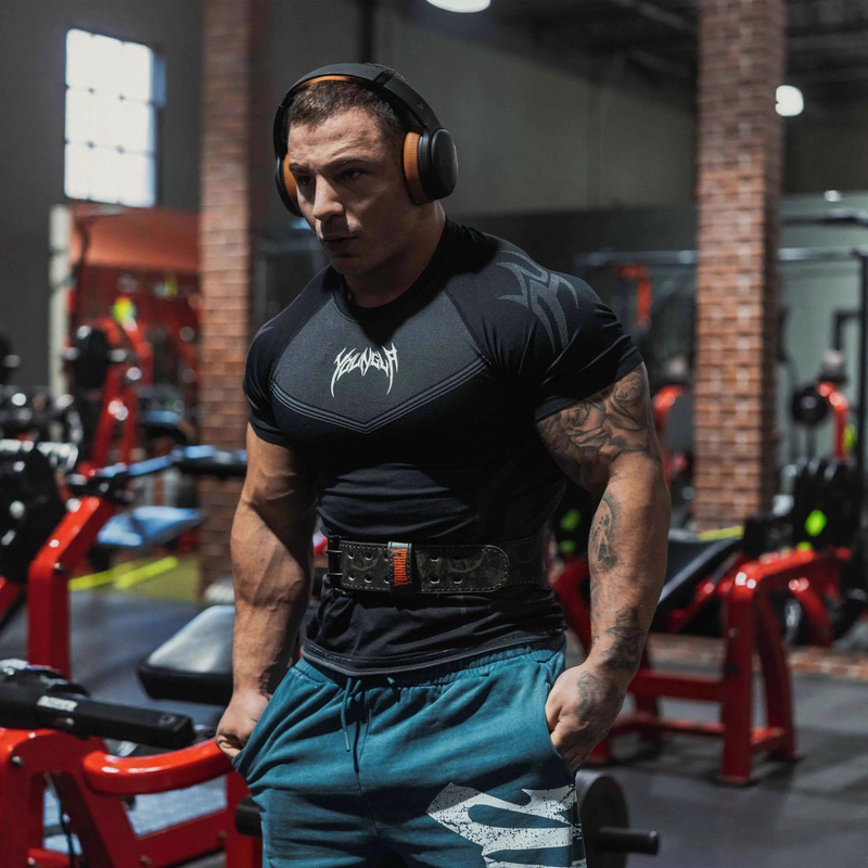 Youngla American Trendy Brand New Men's Tight T-Shirt Jogger Sports Fitness Running Training Quick-Drying Short-Sleeved