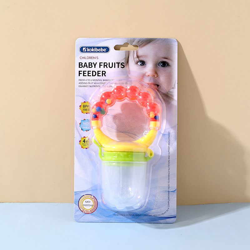 Venta caliente de comercio exterior, mordida de campana, mordida multicolor, mordida de fruta, chupete, suplemento alimenticio, sonajero, mordida de fruta