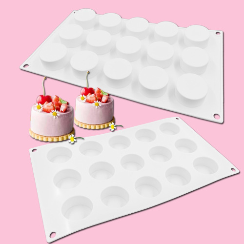 15 Piece Small Cylinder Cake Silicone Mold Filling Center Cream Dessert Chocolate Mold DIY Baking Pudding Tool