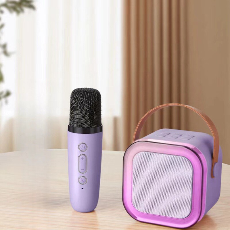 K12 Bluetooth ワイヤレスオーディオマイクマイクオールインワンオーディオ屋外スピーカーカラオケ Bluetooth 小型オーディオサブウーファー|undefined