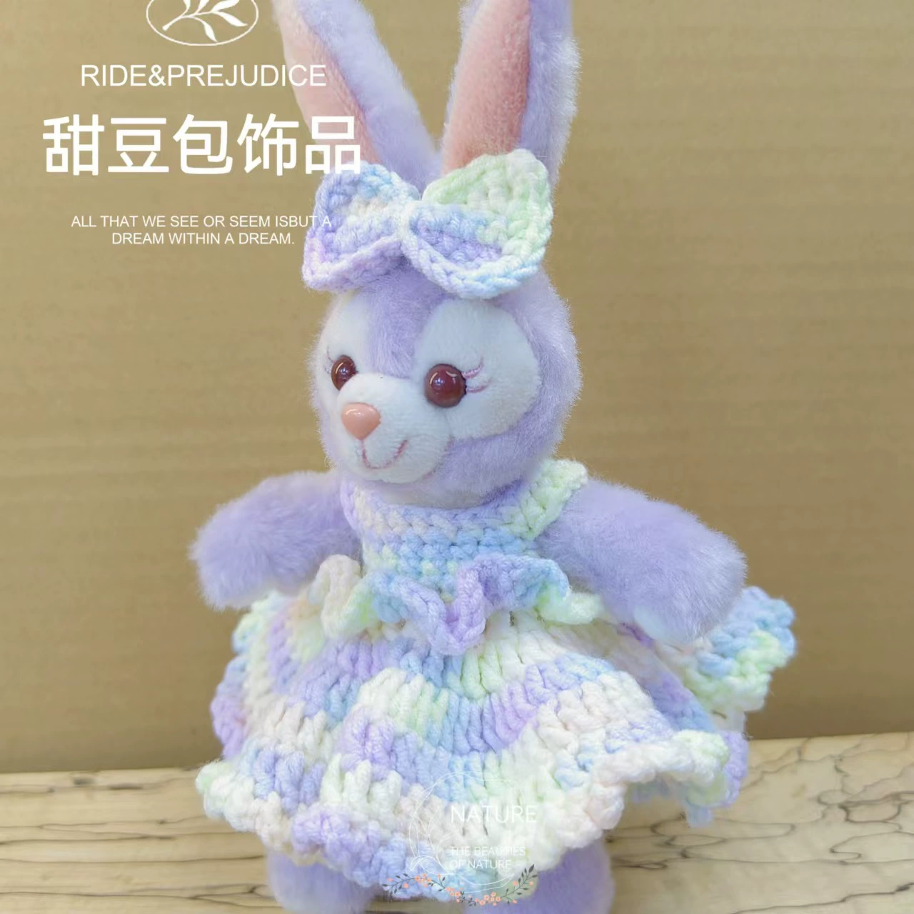 Вязанная кукла handmade, шерстяное платье, аксессуар для волос, детская одежда