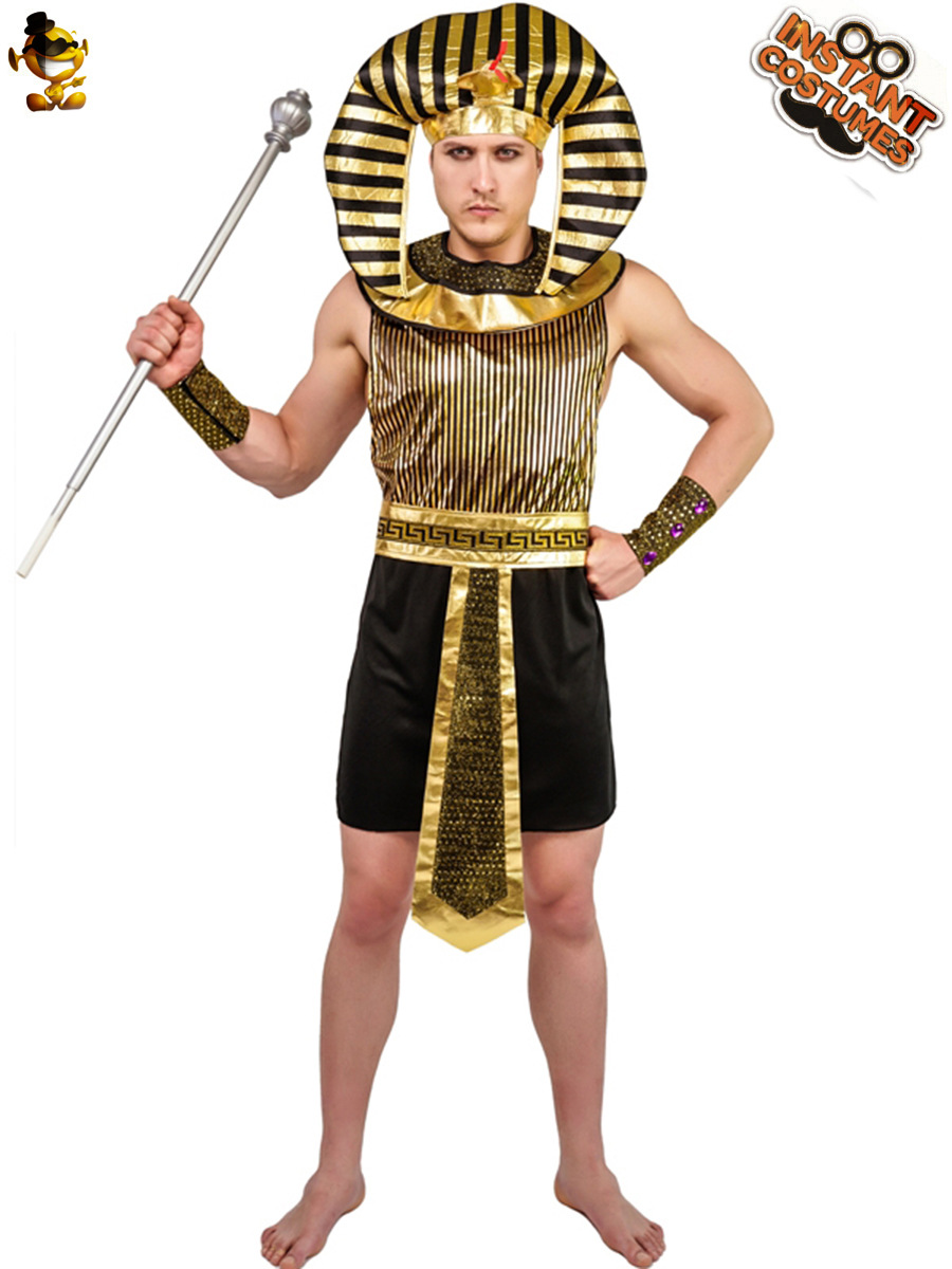 Adulto hombres Antiguo Egipto Rey Fiesta de Halloween traje hombre grande Faraón traje Cosplay