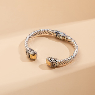 Small candy cube series handmade S925 sterling silver gilt retro fashion ring bracelet ring men and women fashion original 18K gold