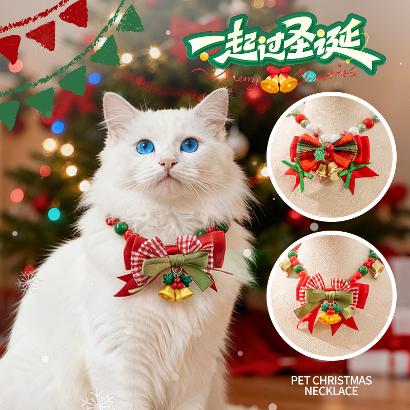 Exportación transfronteriza nueva mascota bufandas de Navidad gatos perros arcos collares corbatas de Navidad ropa bufandas