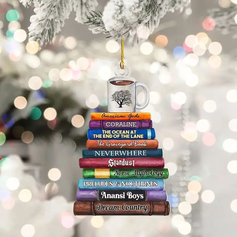 Nuevos productos transfronterizos colgantes planos acrílicos Navidad árbol de Navidad decoración taza colgantes estantes