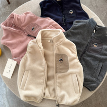 小布熊儿童毛马甲25秋冬男童小熊背心宝宝小童双面绒坎肩大童外套